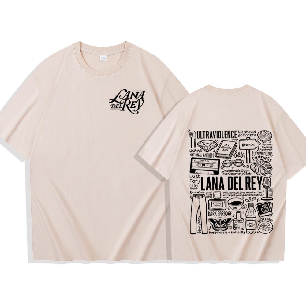 Футболка Lana Del Rey Футболка Lana Del Rey Music Футболка Lana Del Rey Merch Подарок для поклонника Lana Del Rey Футболки с коротким рукавом и круглым вырезом