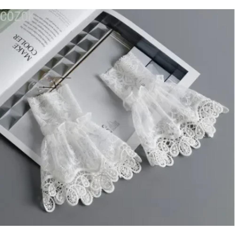 DIY Detachable Cuffs Cuff Extension Embroidery Lace Daisy Fake Sleeves Elastic Wild Wrist Pleated Organ Lolita Fake Sleeves