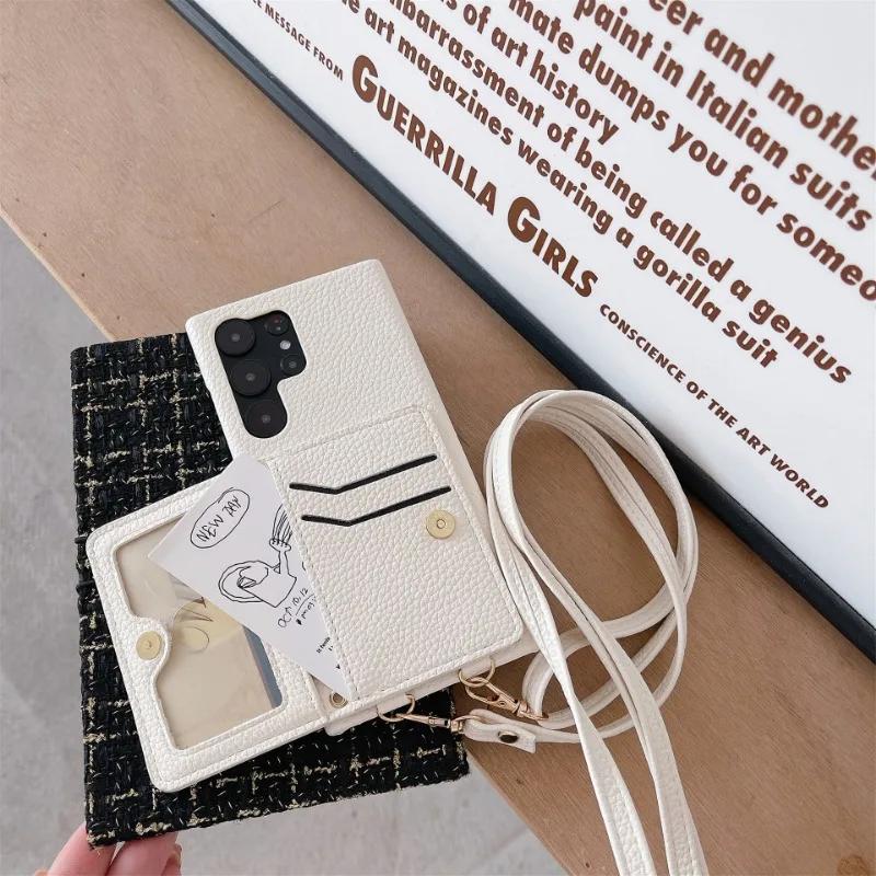 Crossbody Wallet with Card Holder Phone Case for Samsung Galaxy S25 S24 Ultra S23 FE S22 Plus A35 A15 A55 A16 A26 A36 A56 Cover