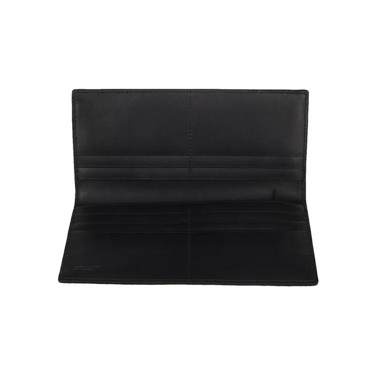 COACH Breast Pocket Refined Calfskin Long Wallet Men's Black (Unisex) Wallets 91636 QBBK