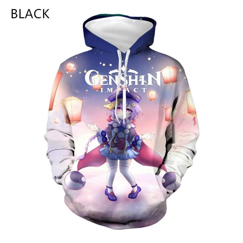 Новая модная женская/мужская толстовка с капюшоном для пар Genshin Impact с принтом, повседневные спортивные толстовки