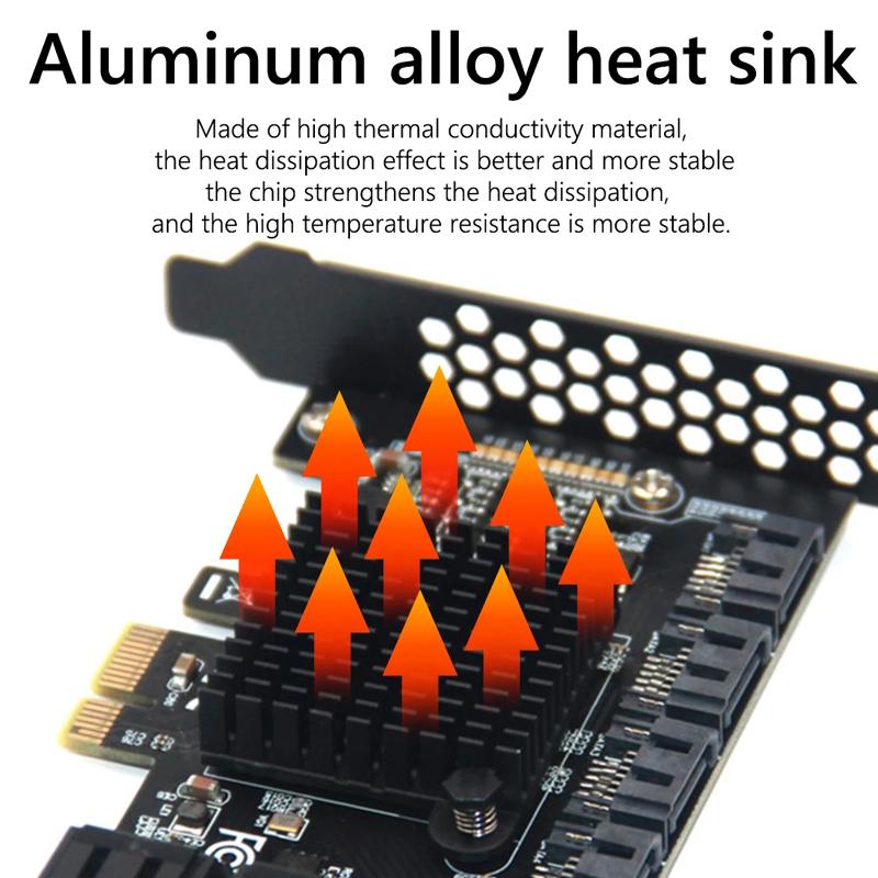 Chi a Mining SATA PCIE 1X Adapter 6/10 Port PCI-E X1 to SATA 3.0 6Gbps Riser Expansion Card for Desktop PC Computer Add On Cards