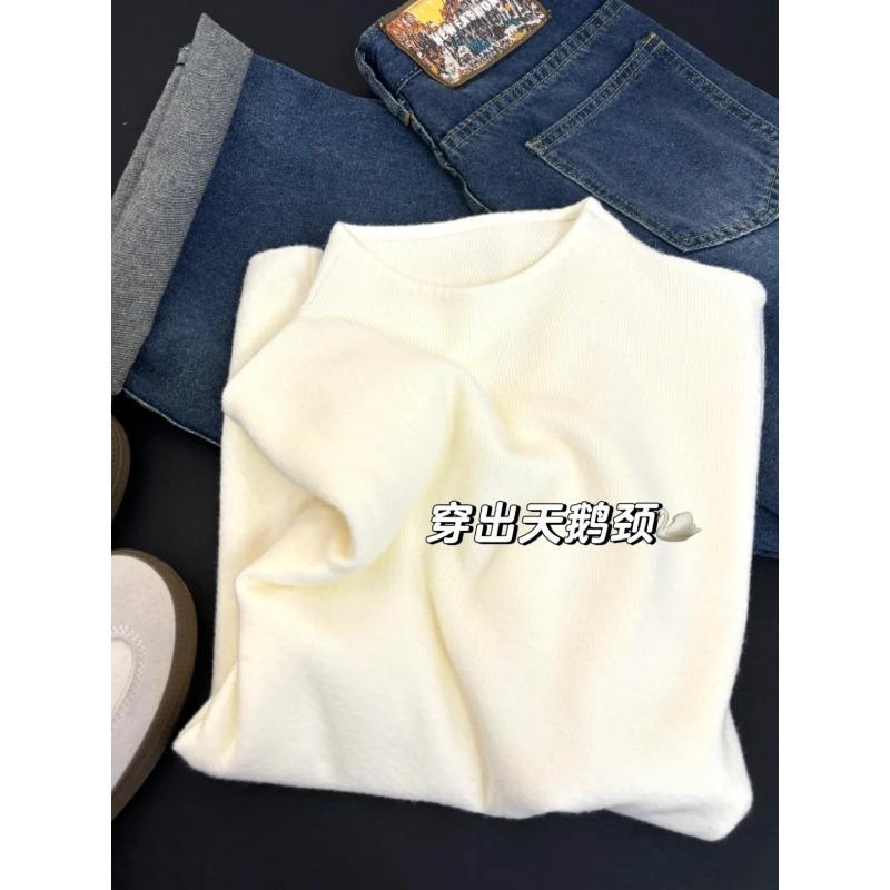 Весенний темперамент удобный повседневный и тонкий свитер с высоким воротником и длинными рукавами, женский модный свитер, уменьшающий возраст