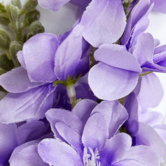 Simulated Hyacinth Silk Delphinium Flowers Realistic Texture Iron Wire Stems Fake Flower