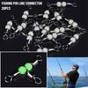 20pcs Luminous Brass Barrel Wivels Bearing Trident 3 Way Fishing Pin Line Connector Ring Rolling
