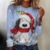 Christmas Women's Long Sleeve Snowman 3D Pattern T Shirt Autumn New Fashion Santa Claus Women's Top Harajuku Pullover Clothing