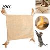 Scratch Proof Cat Accessories Crinkle Mat Toy, Square Linen Play with Feathers, Interactive Toys for Cats And Humans Foldable Scratcher Indoor Kitten