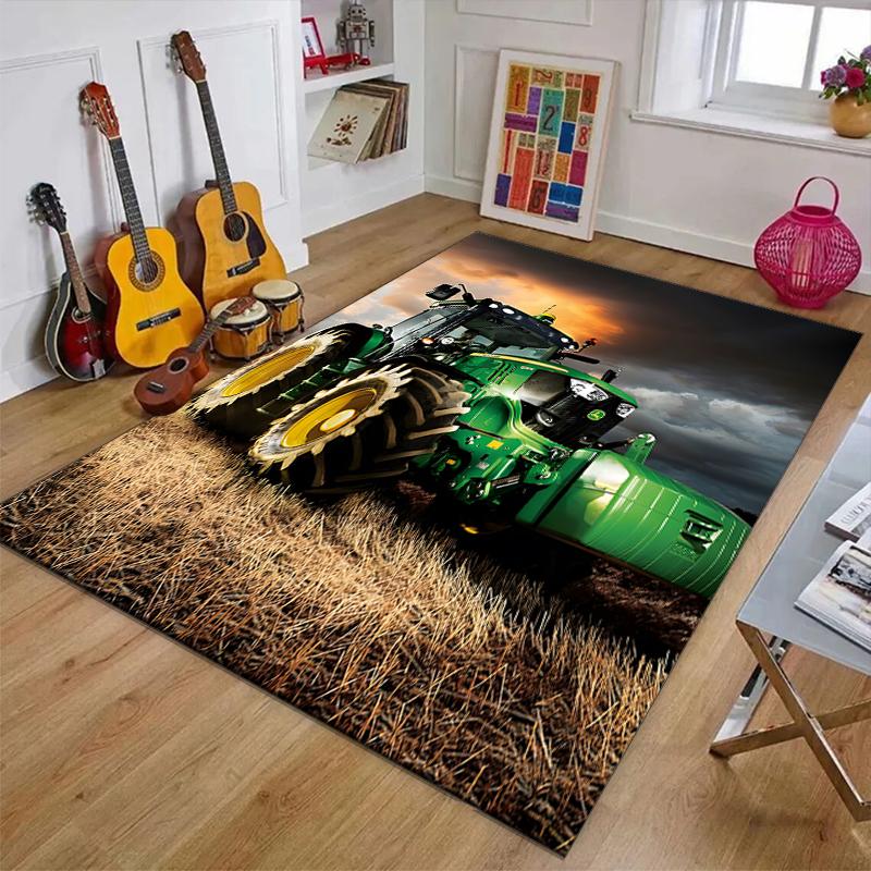 Tractor Polyester Carpet, Soft Indoor Mat for Office Chair, Living Room, Computer Desk - Decorative Home Office Rug Design