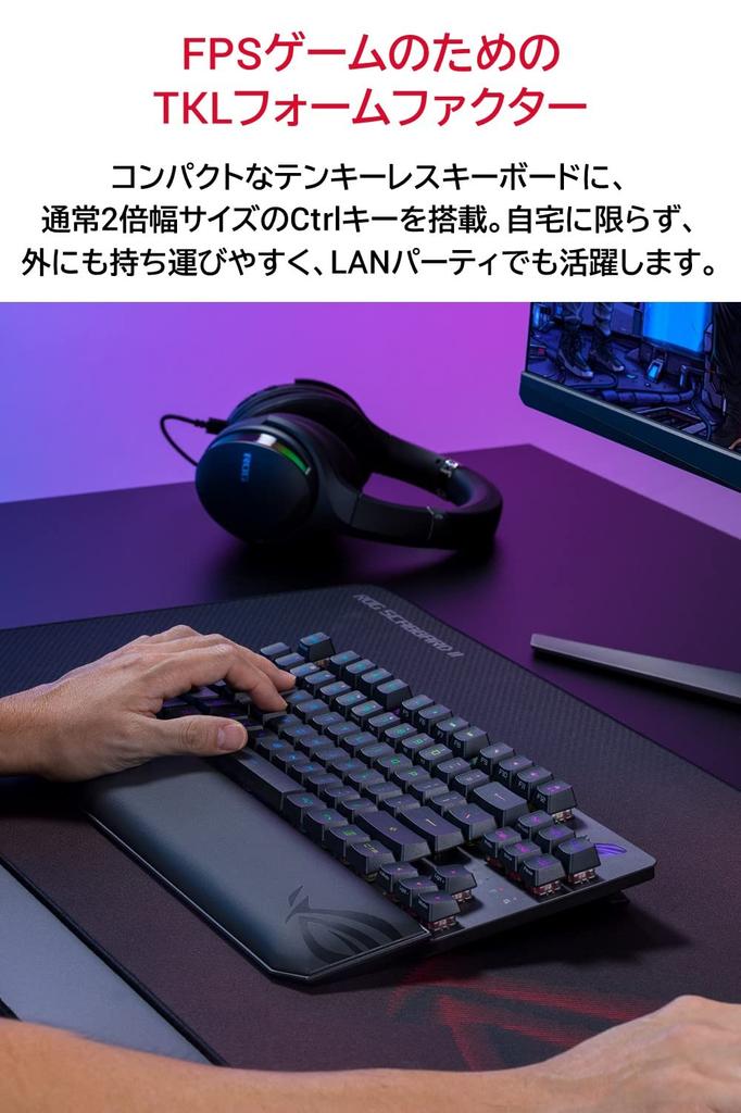Игровая клавиатура ASUS ROG Strix Scope RX TKL Wireless Deluxe RX Mechanical Wrist (Беспроводная связь/переключатель ROG/Bluetooth 2,4 ГГц/магнитная подставка/FPS)