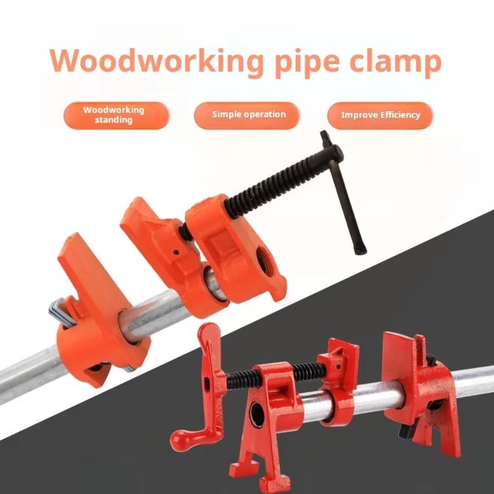 Adjustable Pipe Clamp Set 1/2/3/4 Inch Heavy Duty Clamp Heavy Duty Wood Gluing Clamp Woodworking