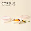 Corelle Jacquard Band Square Sealed Food Storage Container 2p (300ml) Dishwasher Oven Safe Yellow