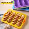 4-Cavity Non-Stick Silicone Baguette Cake and Bread Mold