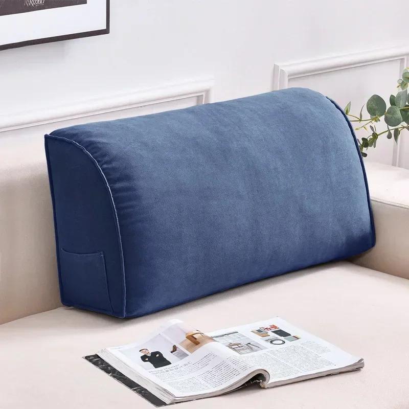 Triangular Lumbar Support Cushion Removable Washable Reading Backrest Back Pillow for Pain Relief Sofa Bed Chair Waist Cushion