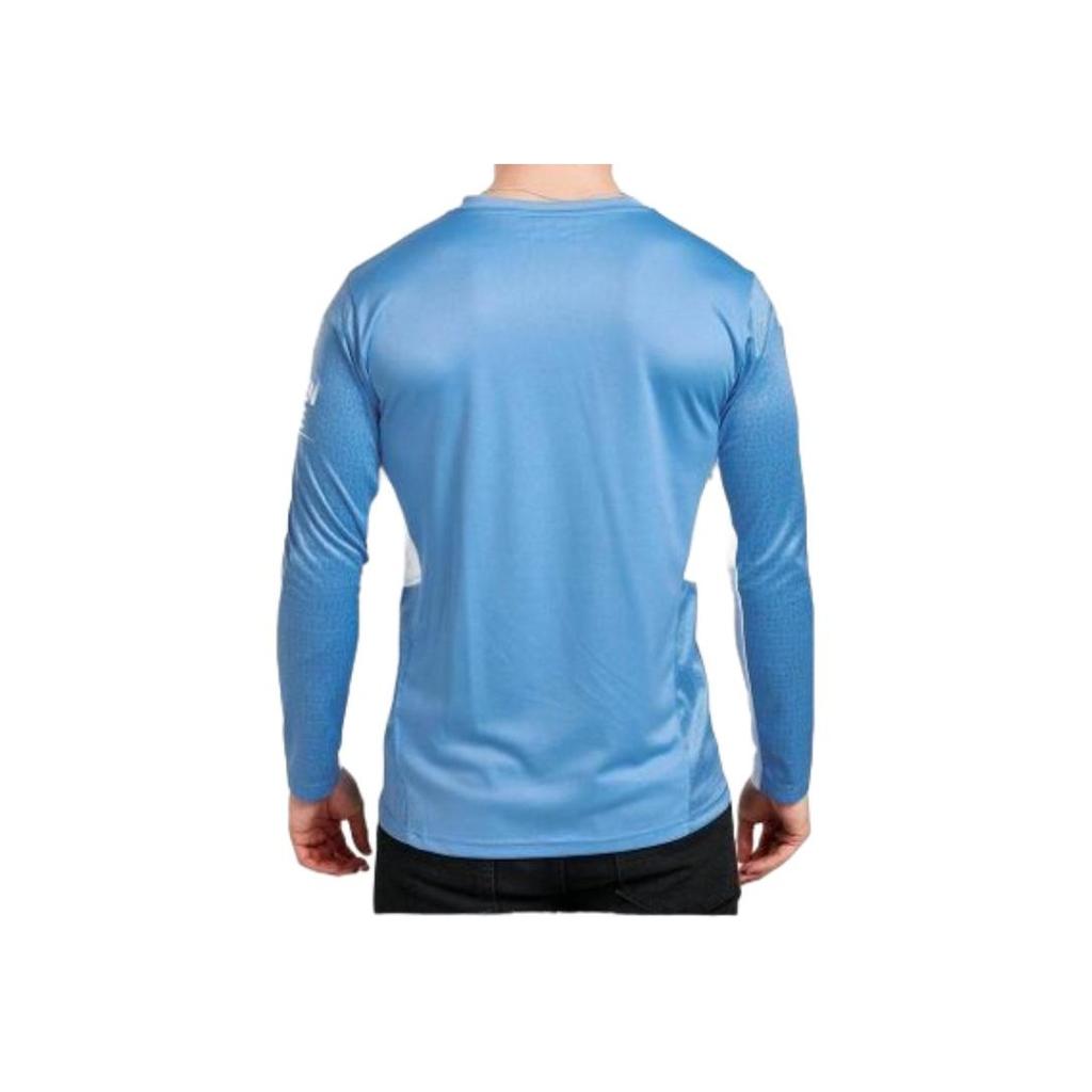 Puma Футболка Manchester City Home Series с принтом, круглый вырез, длинный рукав, мужская футболка, синяя 759203-01