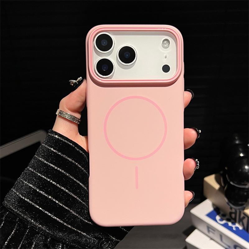 Роскошный Чехол для Телефона Магнитный Однотонный Для iPhone Air 12 13 14 15 16 17 Pro Max Беспроводная Зарядка Ударопрочный Защитный Жесткий Чехол