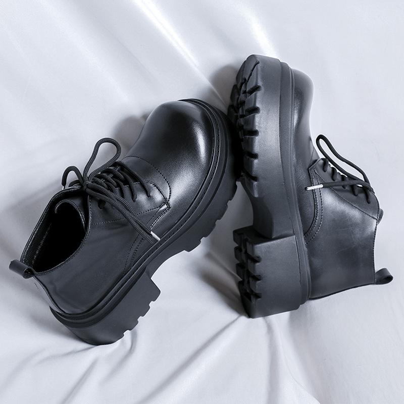 Ботинки Martin мужские осенне-зимние кожаные туфли средней высоты на платформе с высоким берцем, британские короткие ботинки Locomotive Tooling 18955-R