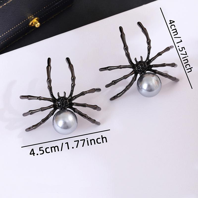 1 пара сережек с паучьим жемчугом для женщин и девочек, модные индивидуальные серьги в темном стиле на Хэллоуин, ювелирные изделия, аксессуары, подарки