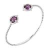 [Q3705] - Open Silver Bracelet 'Sissi' Purple Amethyst Silver (rhodium-plated) - 58 Mm - 14x14 Mm