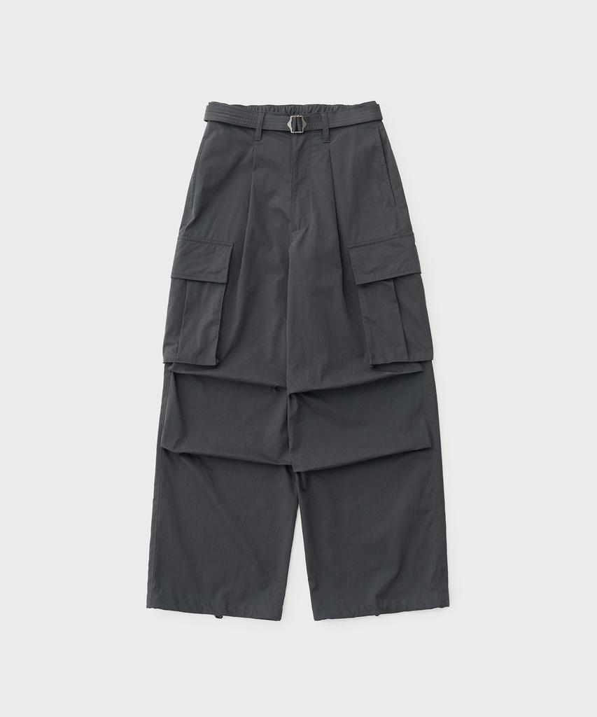 ANOTHER OFFICE Parachute Belted Pants (Coal Gray)