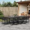 VidaXL 13 Pcs Garden Dining Set Black Braided Resin, Outdoor Dining Set 3295040