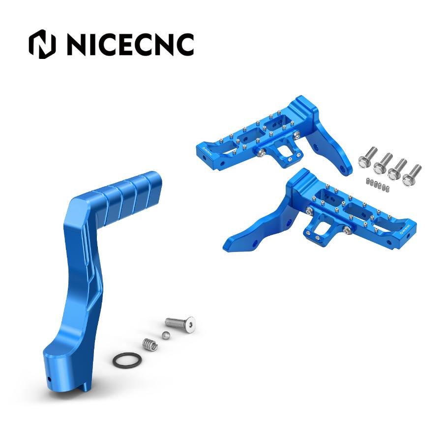 NICECNC Extended Wider Foot Pegs & kickstarter Starter Lever For Yamaha Banshee 350 1987-2006 Replaces 2GU-15620-01-00 Aluminum