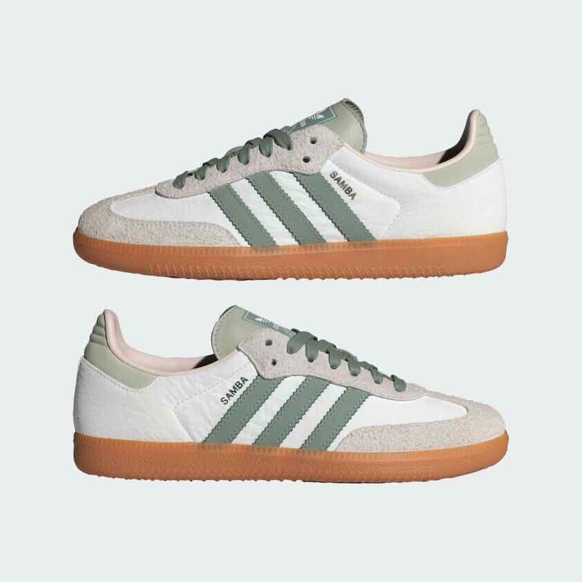 ID0492 adidas Originals Samba OG Серебристо-зеленый (Женский)