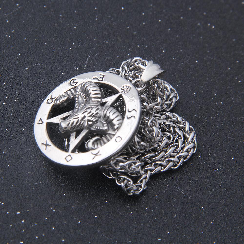 Ожерелье Сатаны для мужчин из стерлингового серебра 925 пробы с подвеской в виде головы козла Бафомета, крестом Левиафана, ювелирным подарком