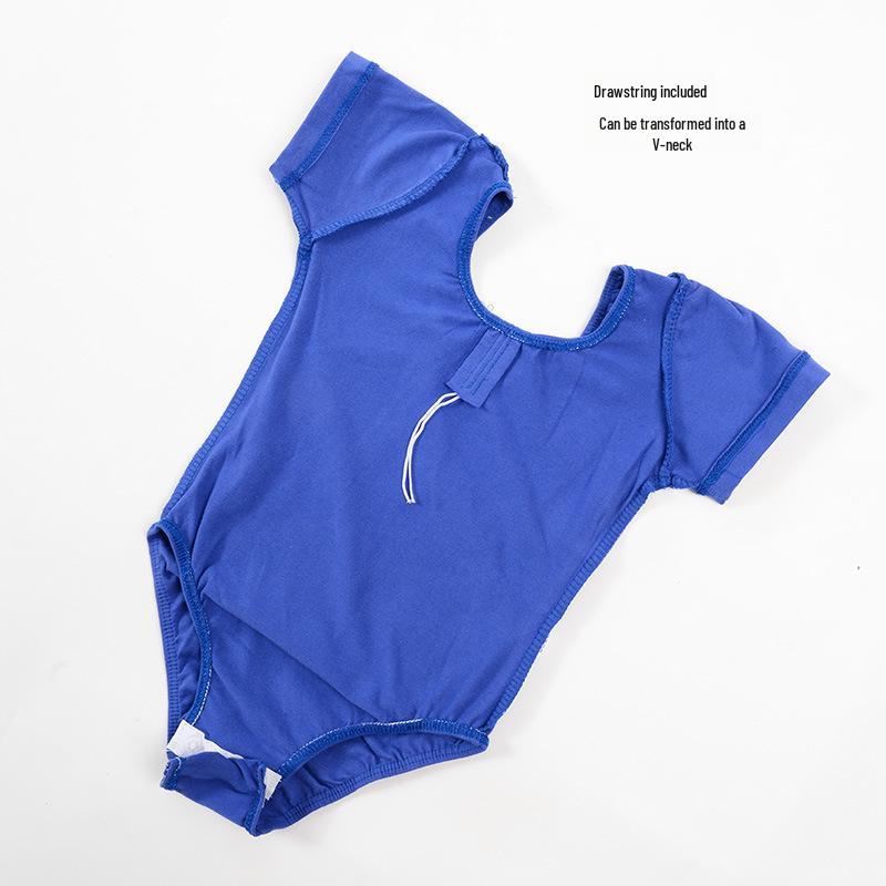 Летний балетный танцевальный купальник для девочек - гимнастический комбинезон с короткими рукавами для обучения детей китайским танцам