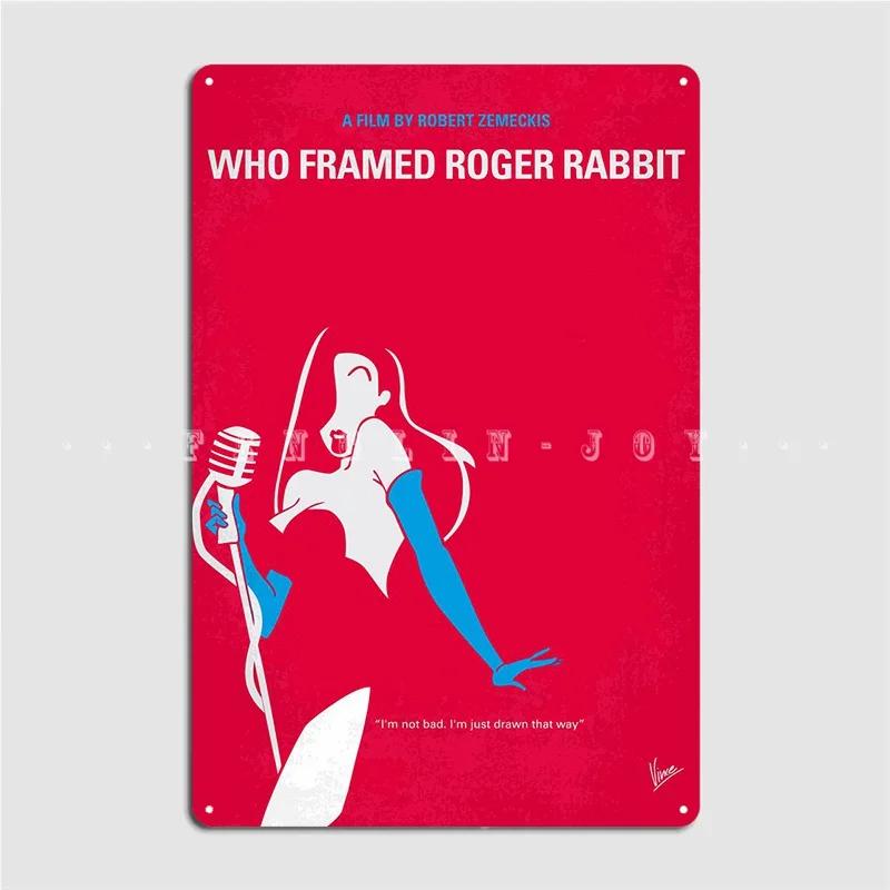 Минималистичный постер к фильму «Кролик Роджер», Постер «Сердце мультяшки», Металлическая табличка, Настенная роспись, Кухня, Персонализированная настенная табличка, Жестяная вывеска, Постер