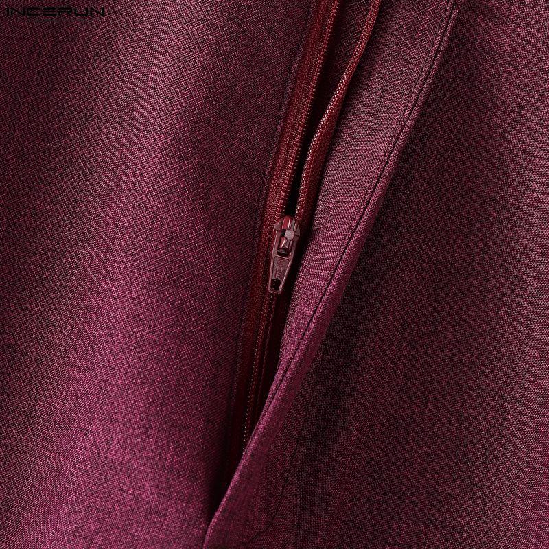 INCERUN Мужские костюмы из двух частей: тонкий блейзер с длинным рукавом, длинные прямые брюки, свободные комплекты
