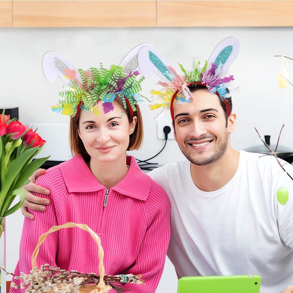 Sequin Easter Rabbit Ears Headbands Wear-resistant Cosplay Headbands  Costume Party Accessories