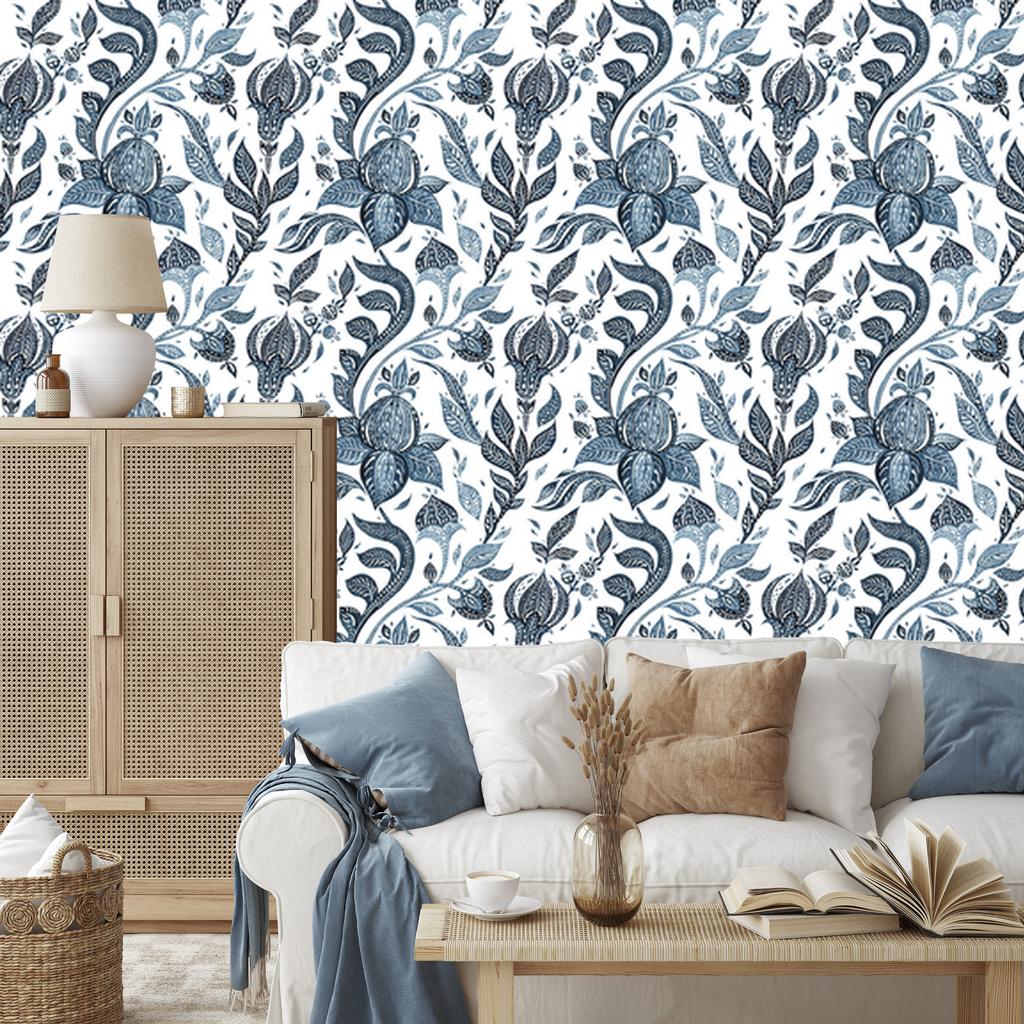Abstract Flowers Wallpaper in Watercolor Style for Living Room and Bedroom 50x1000