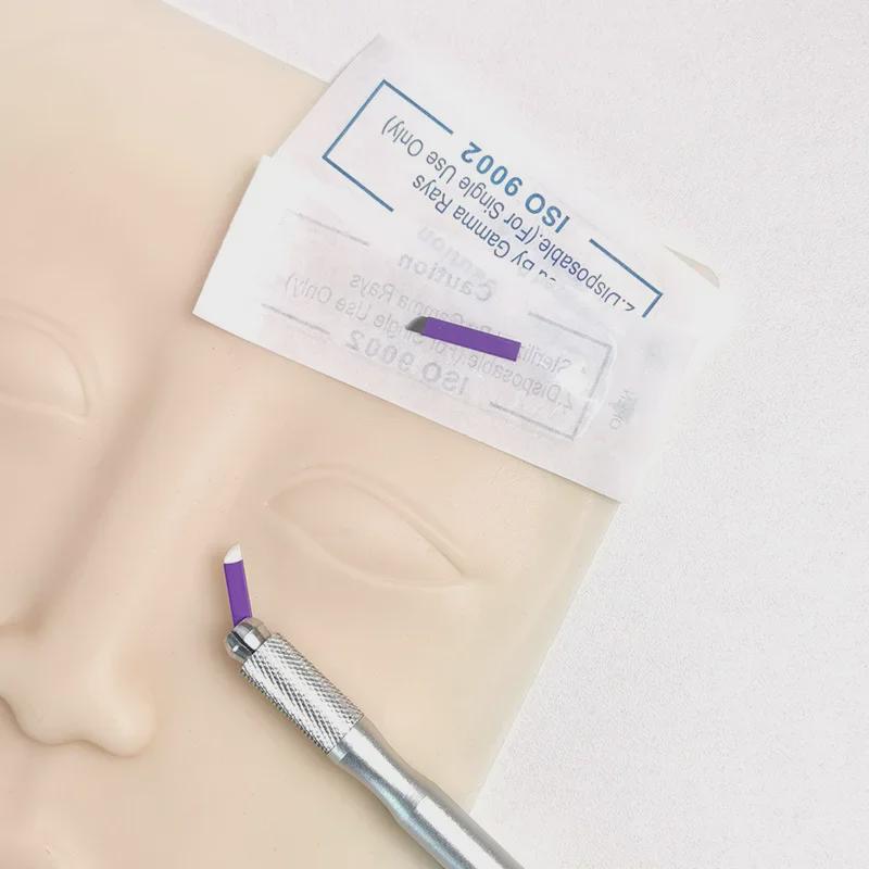 Иглы для вышивки бровей фиолетовые 0,15 мм: Игла 14 и 18 для татуажа бровей, подводки глаз, линии роста волос