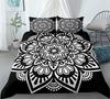 Комплект постельного белья Black Mandala Boho King Queen Double Full Twin Single Size