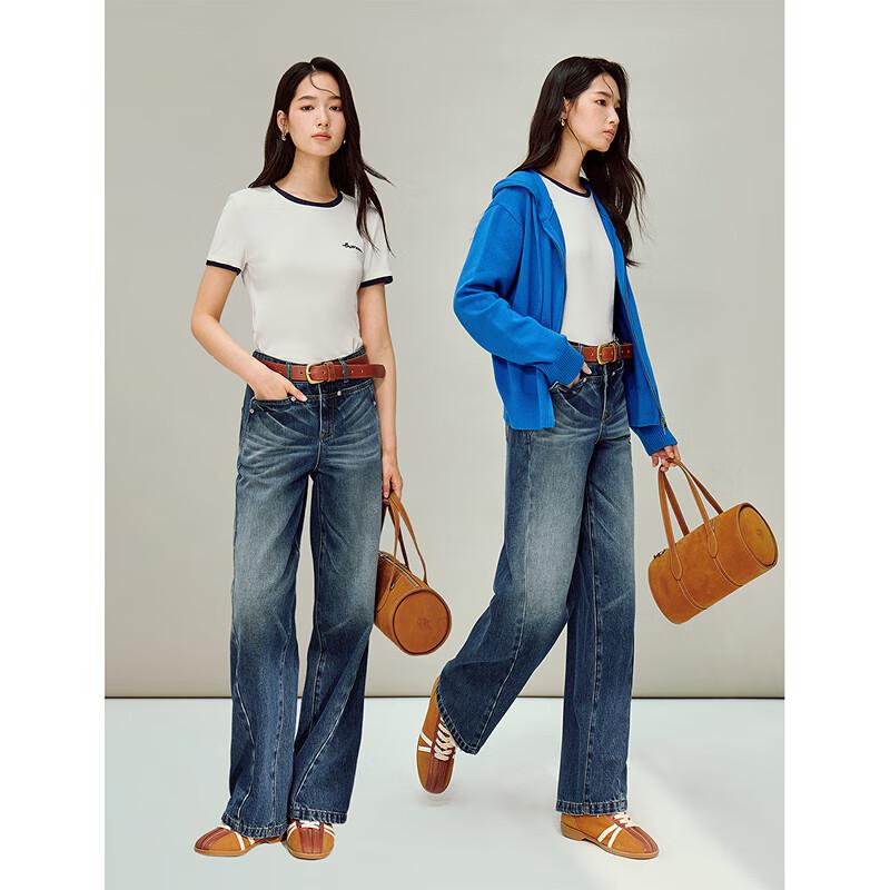 INMAN Женские ретро джинсы с высокой талией и широкими штанинами