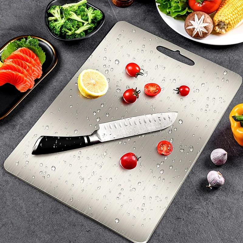 Stainless Steel Chopping Block Fruit Vegetable Meat Chopping Boards Easy Clean Cutting Board Practical Kitchen Tool