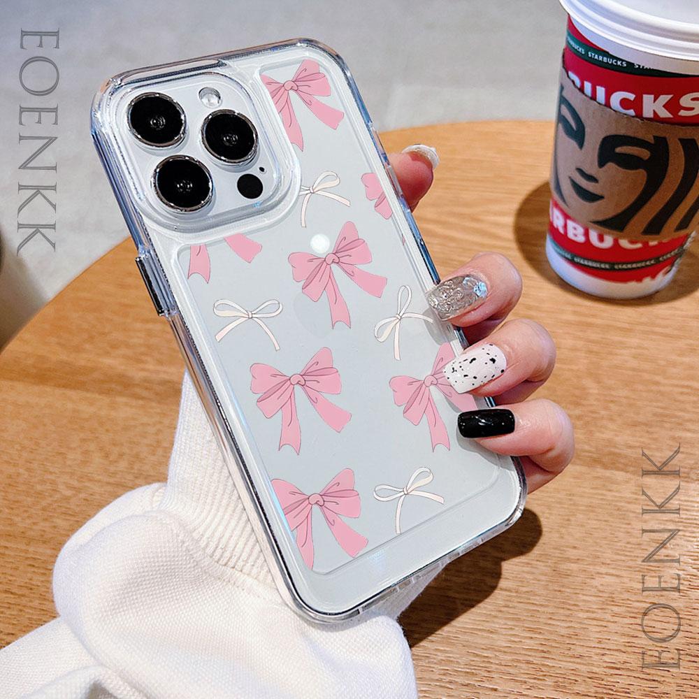Милый розовый чехол для телефона с бантом для iPhone 15 Чехол iPhone 11 13 12 14 Pro 15 16 Pro Max XR XS X 7 8 Plus Ударопрочный мягкий чехол с бантиком