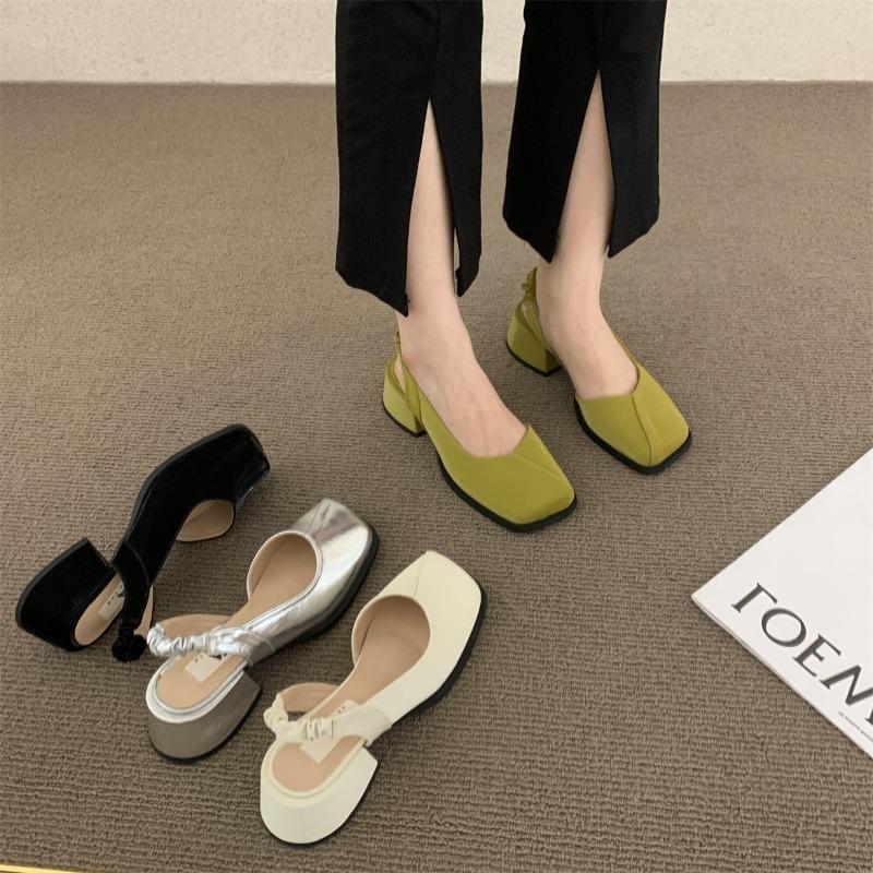 Fashion High Heeled Sandals for Women Sandals Mary Jane Sandals for Women Shoes Fashion Chunky Heels Square Toe Dress Comfortable Sandal