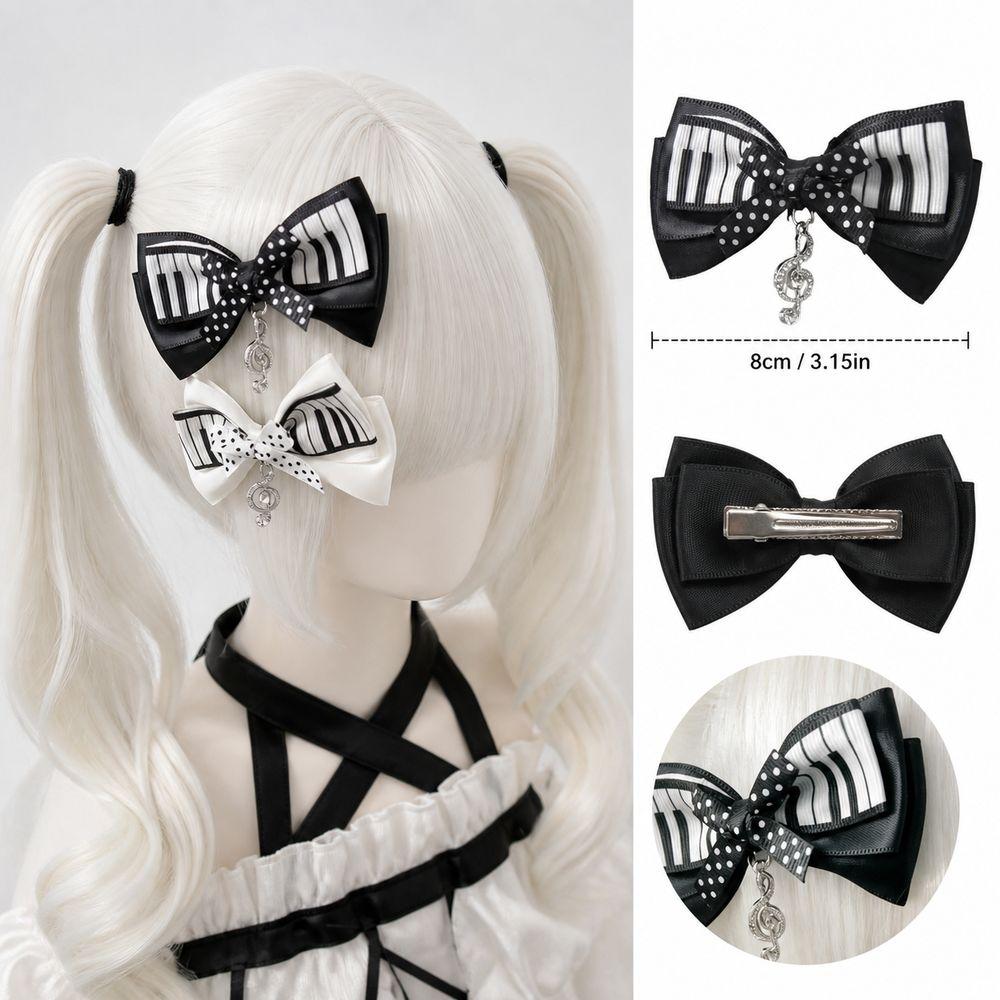 Fabric Scheme the Black-and-white Palette Metal The Black-and-white Palette Bow Hair Clip