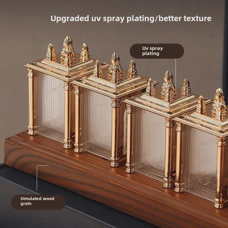 Часы Nixie с имитацией RGB-ламп - ценное украшение для рабочего стола для игровых комнат