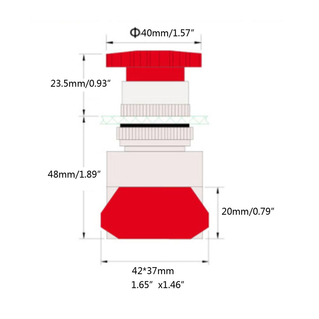 Emergency-Stop Push Button-Switch 1NO 1NC-DPST Mushroom Cap-Switch LAY37 LAY7-PBC Y090-11ZS Elevator Latching Self Lock