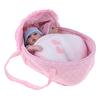 Lovely 11inch Silicone Simulation Newborn Baby Doll with Soft Basket Quilt