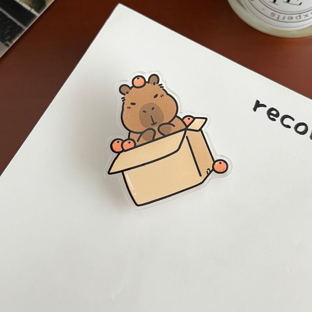 Милая брошь капибара, значок капибары в виде животного, мультяшная акриловая булавка капибара для девочек