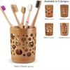 Bamboo Toothbrush Holder For Bathroom Toothbrush Cup With Drainage Quick Drying Bathroom Cup Toothpaste Holder Degradable Cup