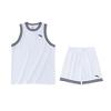 Anta Logo Print Tank Top And Striped Shorts Basketball Suit Men Sportswear Pure-White 152321223-5