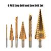 6 шт. ступенчатое сверло и набор сверл HSS для листового алюминия, железа, металла, нержавеющей стали