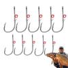 10pcs Fishing Hooks Live Shrimp Fixed Hook Carbon Steel Barbed with Holes 2#/3#/4# Catfish Bass Fishing Hook Fishing Accessories