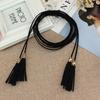 Solid Color Braided Tassel Belt Waist Rope Women Waist Chain Fashion Hollow Belt