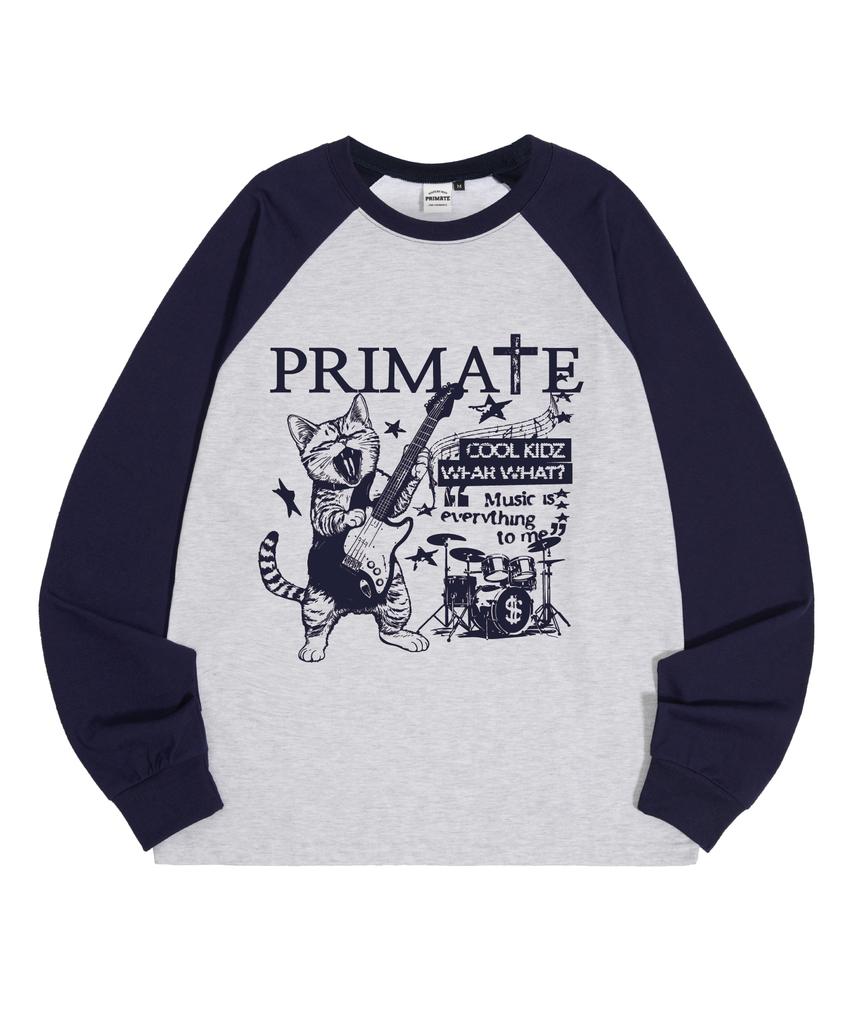 PRIMATE Рок-н-ролл Свободный реглан Длинный рукав 3 Цвета