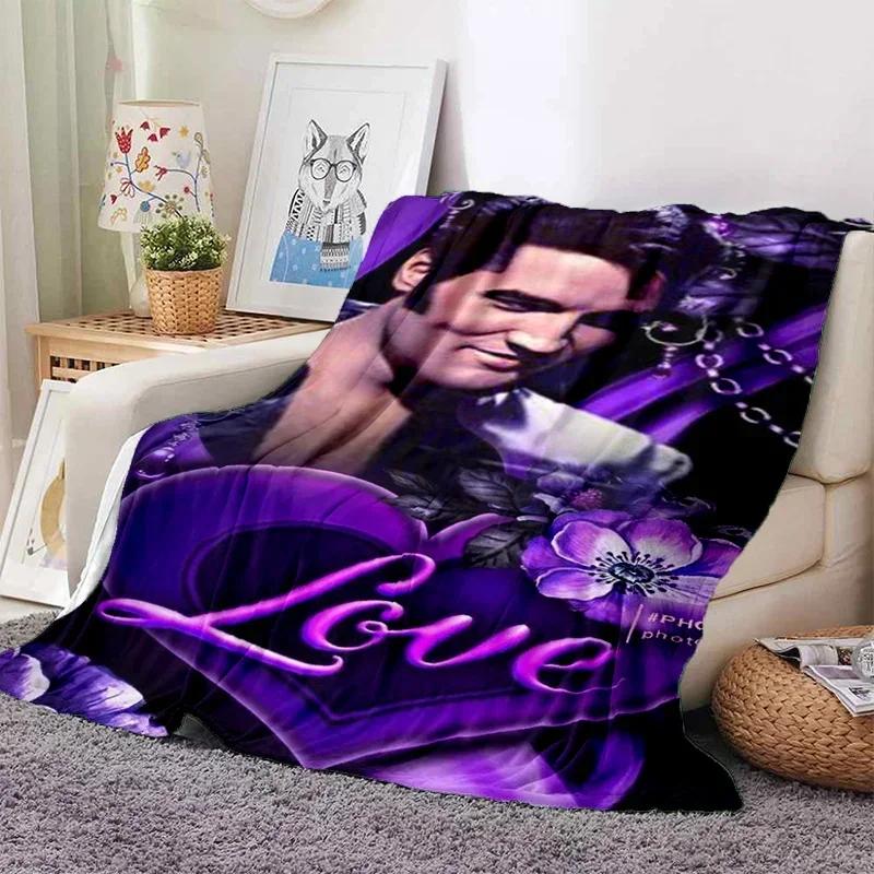 E-Elvis Presley Throw Blanket Soft Flannel Thin for Bed Sofa Cover Bedspread Home Deco Picnic Cooling Blankets for Beds Gift